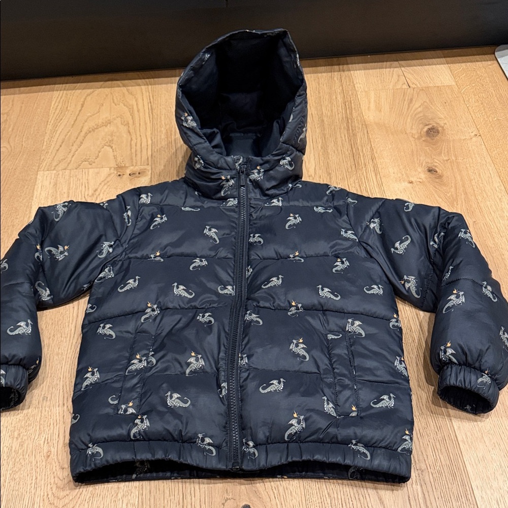 Miles the Label Kids Puffer Jacket with Dragon Print 8Y